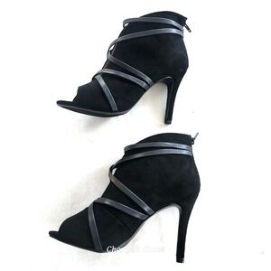 Journee SAMARA Peep-toe Suede Whimsygoth Rebel ZipBack Sexy Witchy Bootie NWB 7W